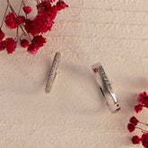 Inel banda 0.30ct diamante albe din aur alb 18k